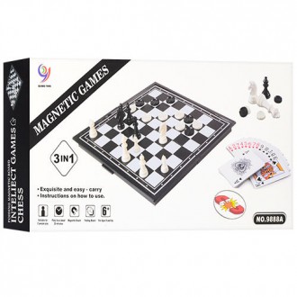Набір з класичними шахами 9888A, шашками і картами - універсальна гра, обожнюван. . фото 5
