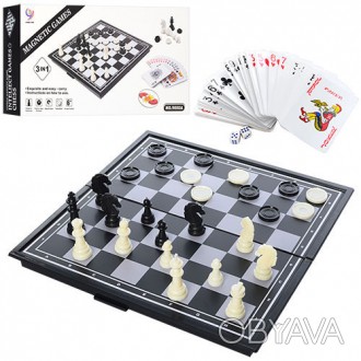 Набір з класичними шахами 9888A, шашками і картами - універсальна гра, обожнюван. . фото 1