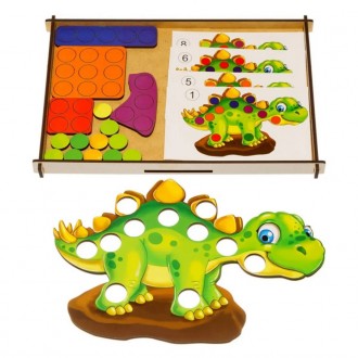 Захоплююча мозаїка у вигляді милого динозаврика. У наборі йдуть картки з різними. . фото 2