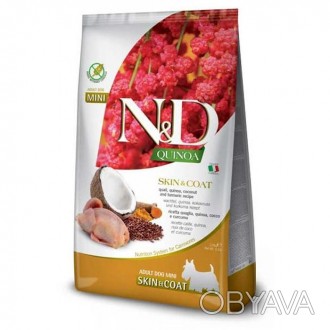 Farmina N&D Quinoa Skin&Coat Adult Mini - беззерновой сухой корм для взрослых со. . фото 1