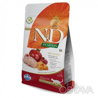 Farmina N&D Cat Pumpkin Quail&Pomegranate Neutered – полнорационный сухой корм Ф. . фото 1
