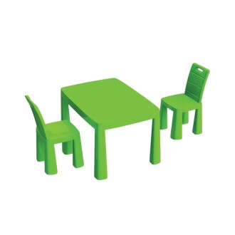 Дитячий стіл і два стільці (04680/2), пластиковий. Зелений
Комплект 04680/2 зеле. . фото 2