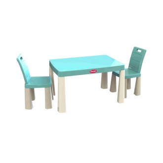 Дитячий стіл і два стільці (04680/7), пластиковий. Бірюзовий
Комплект 04680/7 бі. . фото 2