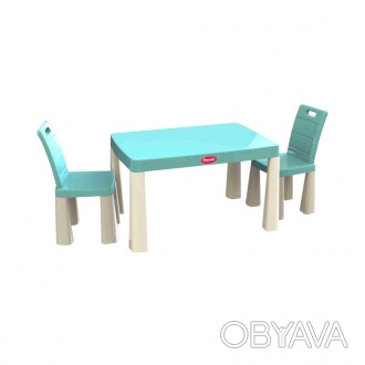 Дитячий стіл і два стільці (04680/7), пластиковий. Бірюзовий
Комплект 04680/7 бі. . фото 1