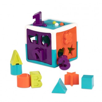 Дитяча розвиваюча іграшка-сортер - РОЗУМНИЙ КУБ (12 форм), рекомендована для діт. . фото 8