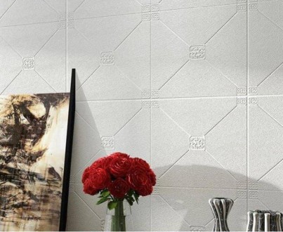 Самоклеющаяся декоративная потолочно-стеновая 3D панель плитка 700x700x4.5мм - п. . фото 3