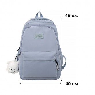 Рюкзак Lesko 633227 Blue с брелком подростковый
Стильный школьный рюкзак – идеал. . фото 9