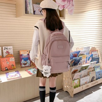 Рюкзак Lesko 633227 Pink с брелком подростковый
Стильный школьный рюкзак – идеал. . фото 7