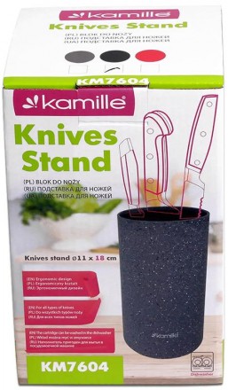 Колода для ножів Kamille Brash Stand Мармур з безпечного пластика. Відмінний вар. . фото 5