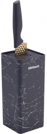 Підставка-колода OFENBACH Black Marble надійно і безпечно збереже леза Ваших кух. . фото 4