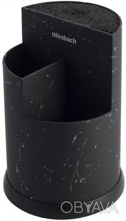 Підставка-колода OFENBACH Black Marble надійно і безпечно збереже леза Ваших кух. . фото 1