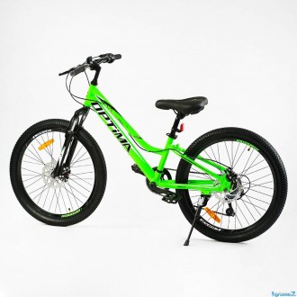Спортивный велосипед подростковый Corso «Optima» 24" дюйма TM-24326 алюминиевый . . фото 3