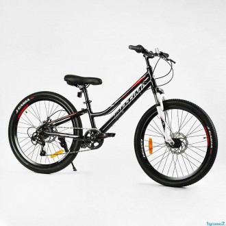 Спортивный велосипед подростковый Corso «Optima» 24" дюйма TM-24100 алюминиевый . . фото 2