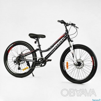 Спортивный велосипед подростковый Corso «Optima» 24" дюйма TM-24100 алюминиевый . . фото 1