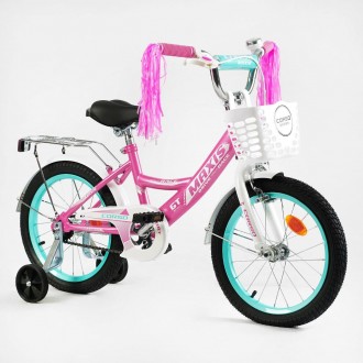 Детский двухколесный велосипед 16 дюймов для девочки с корзинкой "CORSO" 16290 р. . фото 2