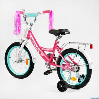 Детский двухколесный велосипед 16 дюймов для девочки с корзинкой "CORSO" 16290 р. . фото 3
