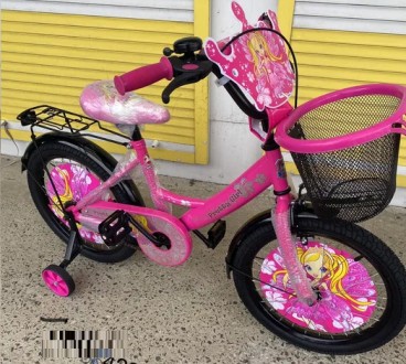 Велосипед детский двухколёсный 5-7 лет 18 дюймов с корзинкой и багажником Mustan. . фото 3