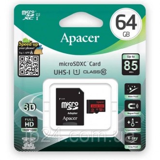 Карту пам'яті microSDXC Apacer 64 GB class 10 можна використовувати для мобільни. . фото 2