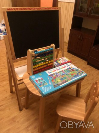 Стол,стул,доска,счеты,азбука самовывоз все деревянное. . фото 1