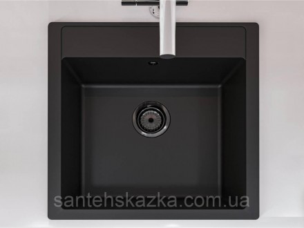 Кухонна мийка BODRUM 510 black на 80% складається з кварцевого піску та на 20% з. . фото 8