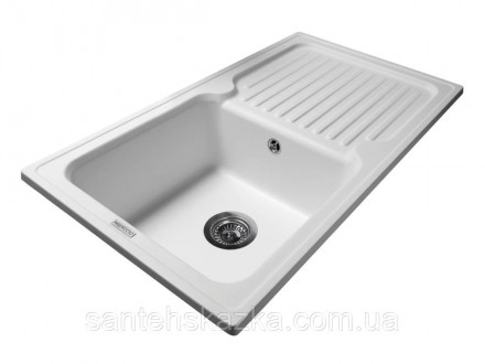 Кухонна мийка ORLEAN white на 80% складається з кварцевого піску та на 20% з пол. . фото 4