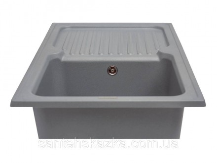 Кухонна мийка ORLEAN gray на 80% складається з кварцевого піску та на 20% з полі. . фото 3