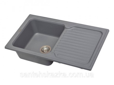 Кухонна мийка ORLEAN gray на 80% складається з кварцевого піску та на 20% з полі. . фото 4