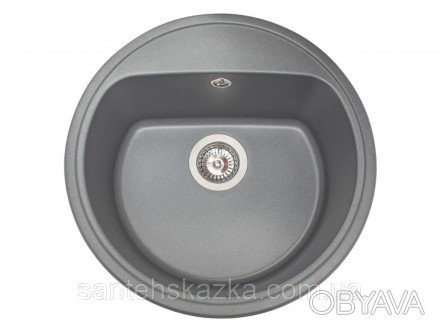 Кухонна мийка MALIBU gray на 80% складається з кварцевого піску та на 20% з полі. . фото 1