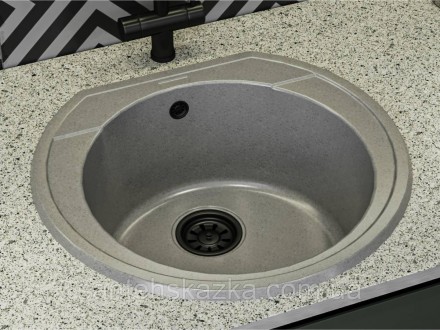 Кухонна мийка TULUZA gray на 80% складається з кварцевого піску та на 20% з полі. . фото 2