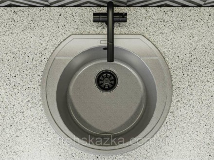 Кухонна мийка TULUZA gray на 80% складається з кварцевого піску та на 20% з полі. . фото 5