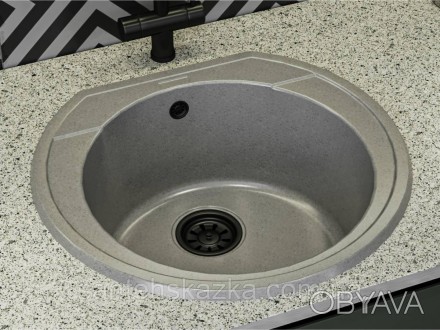 Кухонна мийка TULUZA gray на 80% складається з кварцевого піску та на 20% з полі. . фото 1