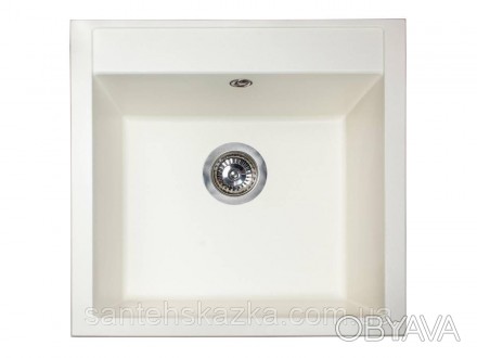 Кухонна мийка BODRUM 510 white на 80% складається з кварцевого піску та на 20% з. . фото 1