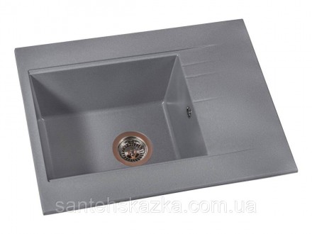 Кухонна мийка BODRUM 650 gray на 80% складається з кварцевого піску та на 20% з . . фото 4