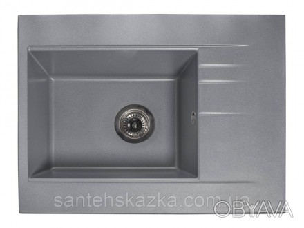 Кухонна мийка BODRUM 650 gray на 80% складається з кварцевого піску та на 20% з . . фото 1