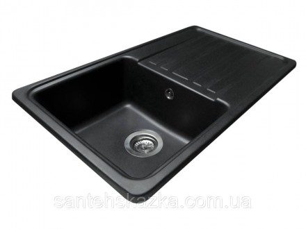 Кухонна мийка VERSAL black на 80% складається з кварцевого піску та на 20% з пол. . фото 4