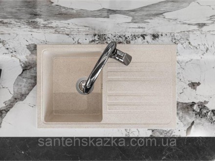 Кухонна мийка VERSAL sand на 80% складається з кварцевого піску та на 20% з полі. . фото 6