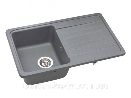 Кухонна мийка VERSAL gray на 80% складається з кварцевого піску та на 20% з полі. . фото 5