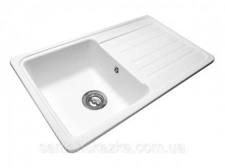 Кухонна мийка VERSAL white на 80% складається з кварцевого піску та на 20% з пол. . фото 4