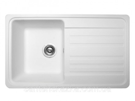 Кухонна мийка VERSAL white на 80% складається з кварцевого піску та на 20% з пол. . фото 2