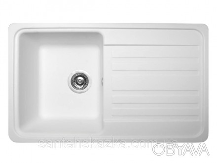 Кухонна мийка VERSAL white на 80% складається з кварцевого піску та на 20% з пол. . фото 1