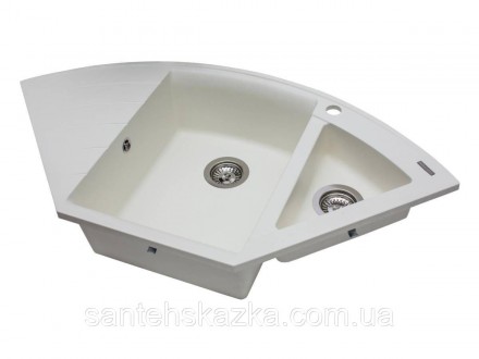 Кухонна мийка EUROPE white на 80% складається з кварцевого піску та на 20% з пол. . фото 4