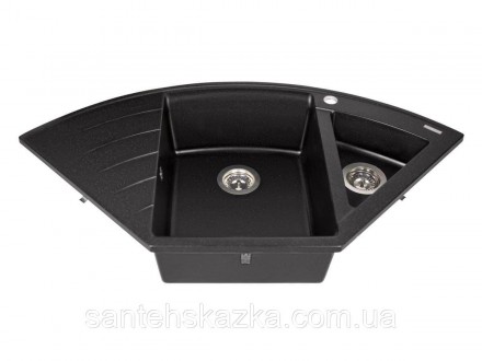 Кухонна мийка EUROPE black на 80% складається з кварцевого піску та на 20% з пол. . фото 4