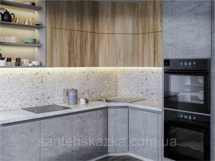 Кухонна мийка EUROPE gray на 80% складається з кварцевого піску та на 20% з полі. . фото 7