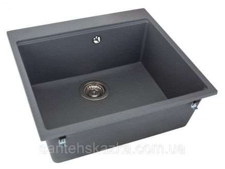 Кухонна мийка LAGOON 540 gray на 80% складається з кварцевого піску та на 20% з . . фото 2