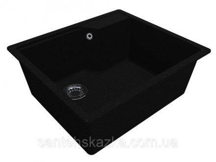 Кухонна мийка LISA black на 80% складається з кварцевого піску та на 20% з поліе. . фото 4