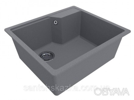 Кухонна мийка LISA gray на 80% складається з кварцевого піску та на 20% з поліеф. . фото 1