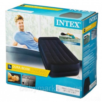 
	Надувний матрац Intex відмінно підійде для відпочинку вдома або на дачі. Практ. . фото 3
