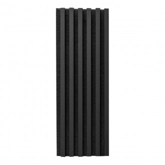 Акустична стінова панель МДФ. Колір: войлок - чорний, рейки - чорний мат. ВхШ: 2. . фото 2