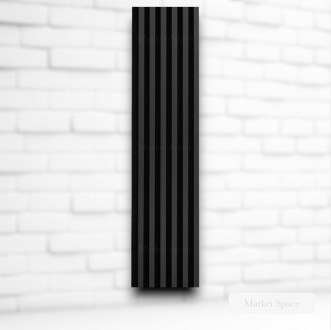 Акустична стінова панель МДФ. Колір: войлок - чорний, рейки - чорний мат. ВхШ: 2. . фото 3