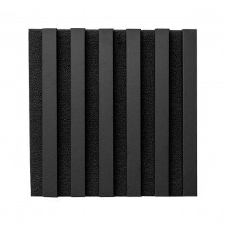 Панель МДФ акустична стінова. Колір: войлок - чорний, рейки - чорний мат. ВхШ: 3. . фото 2